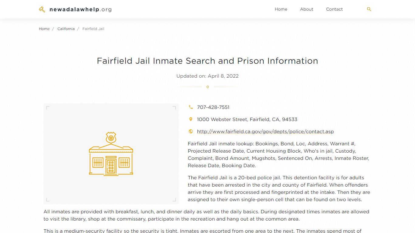 Fairfield Jail Inmate Search, Visitation, Phone no ...
